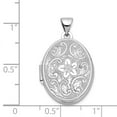thumbnail image 4 of 14K White Gold Charm Pendant Locket 30 mm 21 21Mm Oval Floral Scroll Border, 4 of 5
