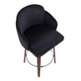 thumbnail image 3 of LumiSource Walnut Wood, Black Velvet, Chrome, Gold Metal Dahlia Counter Stool - Set of 2, 3 of 8