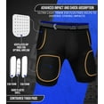 thumbnail image 4 of Exxact Sports Rebel 5-Pad Youth Football Girdle for Boys with Integrated Hip, Thighs, Tailbone Pads, Padded Compression Shorts, Football Girdle Youth with Cup Pocket (Black, YL), 4 of 8