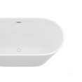 thumbnail image 2 of 63" Acrylic Freestanding Bathtub, Stand Alone Soaking Tub, Gloss White Finish, Chrome Overflow & Pop-Up Drain, 2 of 5