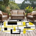 thumbnail image 4 of Round Rugs 5Ft, Yellow Black Geometric Round Area Rug Washable Indoor Throw Carpet, Modern Simple Abstract Art Soft Non Slip Circle Rug for Cabinet Bathroom Home Decor Aesthetic, 4 of 8