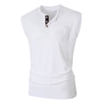 thumbnail image 4 of Noric Men's Sleeveless Henley Tank Tops Solid Color Summer Casual with Chest Pocket Muscle Tee, 4 of 9