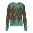 thumbnail image 3 of Vintage Sweatshirt Women, Women's Casual Sweatshirts for Womens Retro Ethnic Style Printing Tops Autumn Winter Tunic Pullover with Pockets Loose Fit Tracksuit Women's Sweatshirts Comfy Fall Clothes, 3 of 3