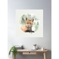 thumbnail image 2 of Woodland Fox Poster Wall Art, Modern Wall Decor For Living Room Bedroom, 30x30 UNFRAMED, 2 of 3