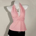 thumbnail image 4 of Afdoent Tank Tops For Women Tie Backless Crop Top Slim Fit Polka Dot Sleeveless Tank For Summer Camisole Comfortable Beach Travel, 4 of 4