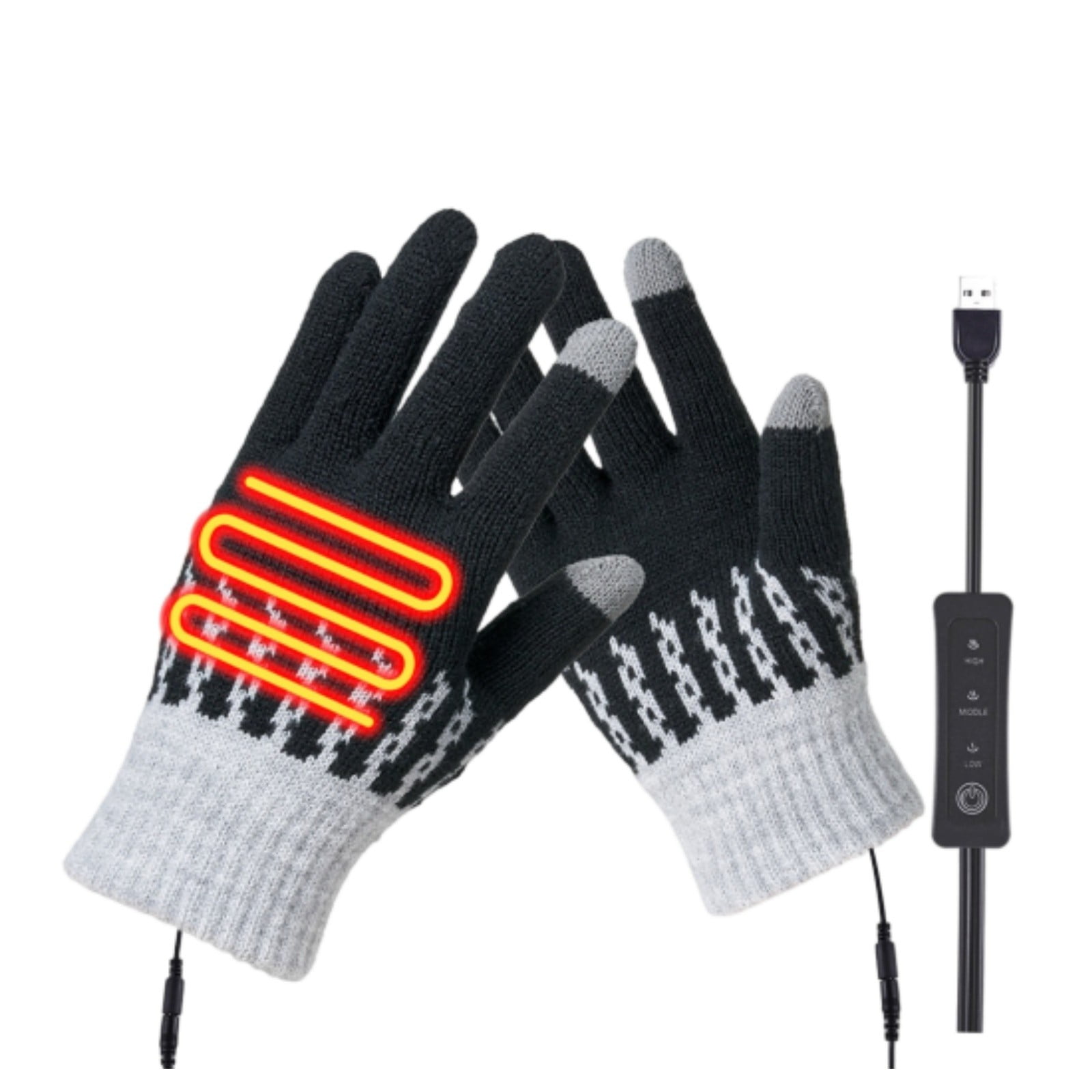 Heated Gloves for Men Women USB Electric Rechargeable - Winter Thermal Waterproof Warm Gloves for Outdoor Ski Snowboard Motorcycle, Cold Weather Gear, Holiday Gift Idea