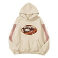 thumbnail image 5 of Women's Fashion Sequined Casual Football Cheer Rugby Tops Long sleeve Hoodie Pullover Rugby Women Hooded Sweatshirt, 5 of 5