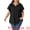 Black, variant on Women's Plus V Neck Short Sleeve Eyelet Embroidery Casual Blouse 1X Pink