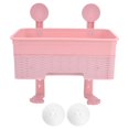 thumbnail image 1 of Estante de baño de doble capa, caja de papel higiénico, estante de almacenamiento para cocina y baño sin perforaciones (rosa), 1 of 14