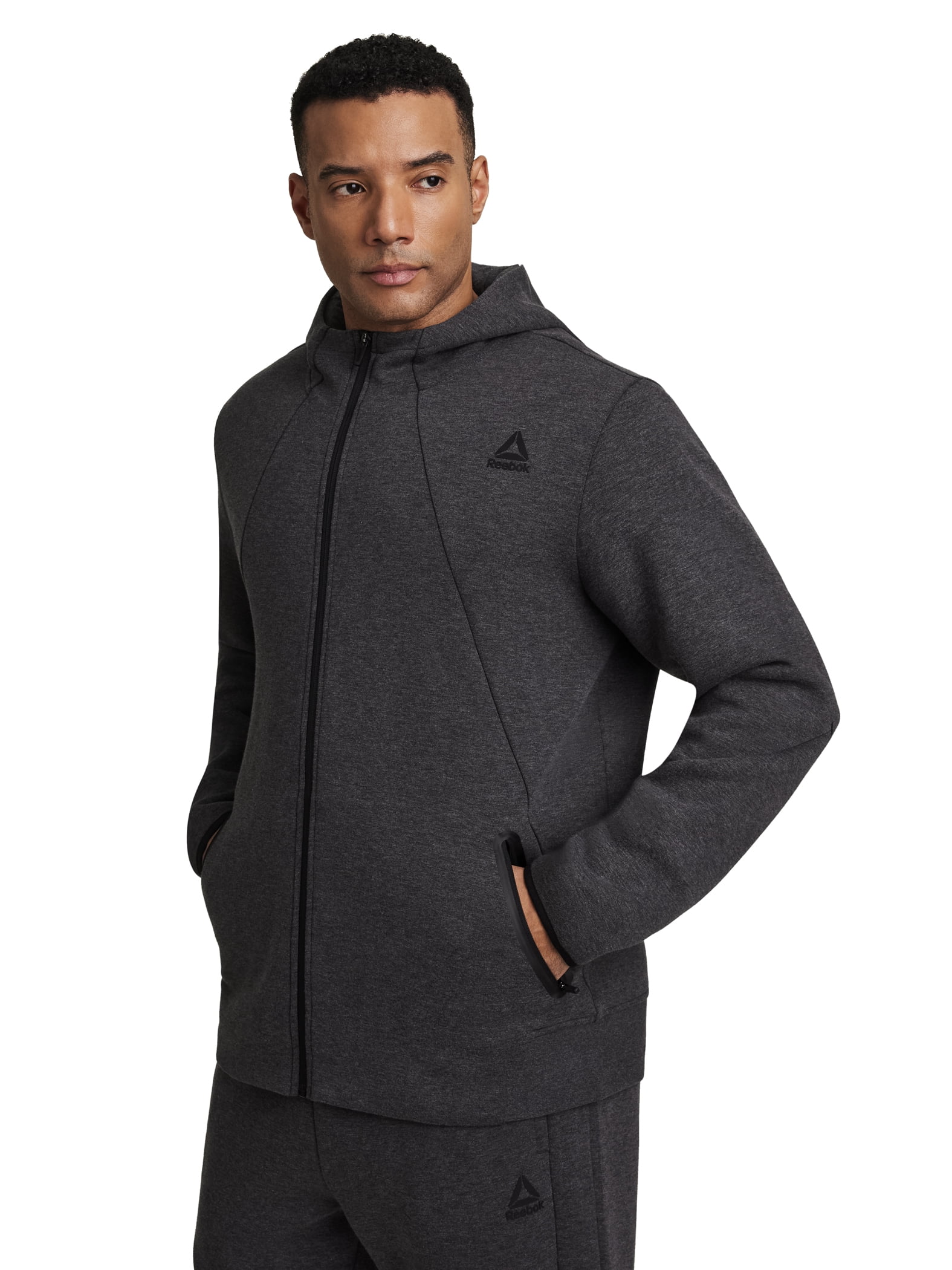 Reebok Men's and Big Men's Momentum Fleece Full Zip Hoodie, Sizes XS-5XL