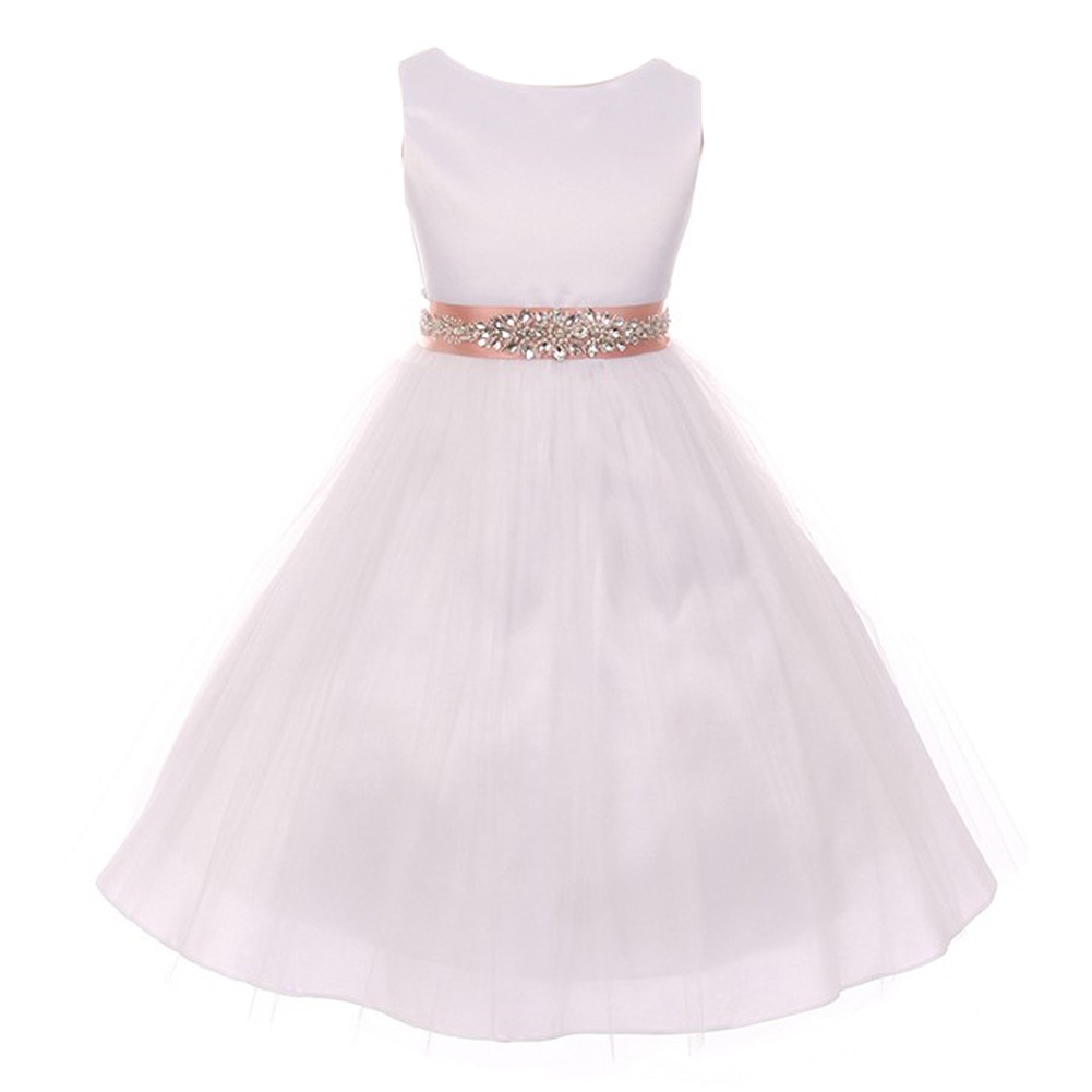 blush sash for flower girl dress
