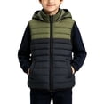 thumbnail image 2 of UKHCCC Boys Hooded Puffer Vest, Kids Lightweight Water-Repellent Zip-Up Winter Vest with Pockets, Color Block Fleece-Lined Outerwear, Ages 5-11, 2 of 8