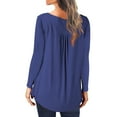 thumbnail image 3 of Usmixi Winter Womens Tunic Tops Henley Shirts for Women Fashion Button up Flowy Pleated Swing Lightweight Pullover Tunic Tops Trendy Solid Long Sleeve Tunic Tops Tops Weekly, 3 of 5