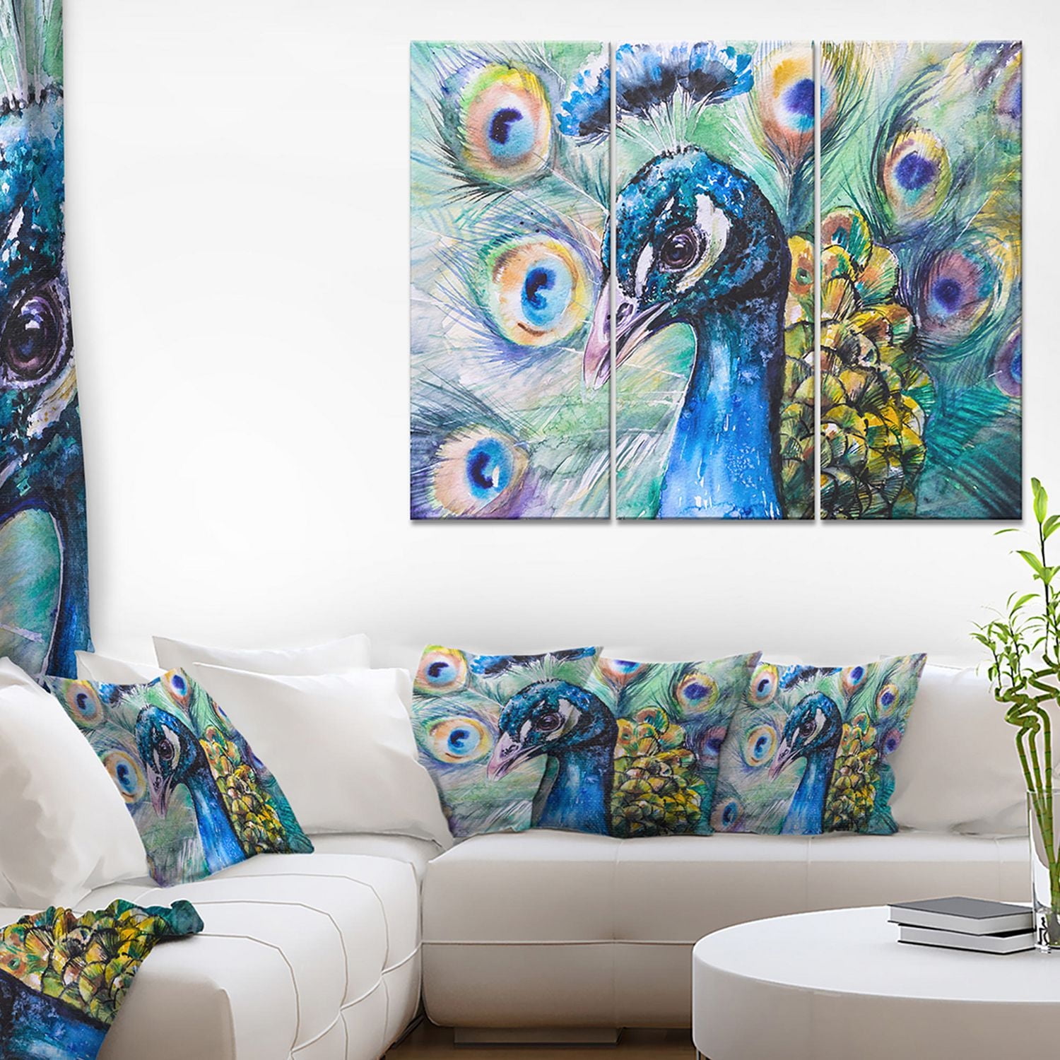 Design Art Beau Paon Art Sur Toile