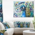 thumbnail image 3 of Design Art Beautiful Peacock Watercolor Canvas Print, 3 of 3