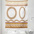 thumbnail image 1 of Greek Key Tapestry, Fret Pattern in Oval and Circle Shapes Wavy Straight Borders, Fabric Wall Hanging Decor for Bedroom Living Room Dorm, 5 Sizes, Marigold Plum White, by Ambesonne, 1 of 1