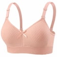 thumbnail image 2 of Daiosportswear Wireless Tshirt Bra for Women Comfort Adjustable Strap No Underwire Seamless Full Coverage Everyday Bras Pink 40, 2 of 5