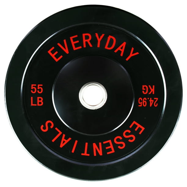 Everyday Essentials Olympic Bumper Plate Weight Plate with Steel Hub