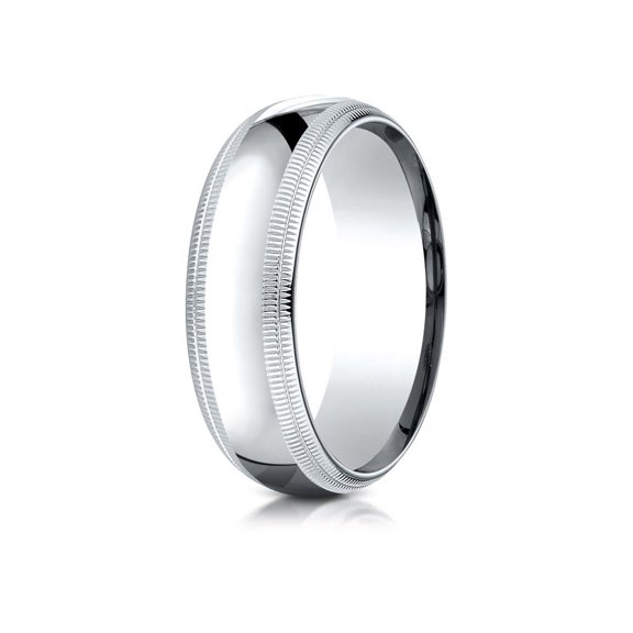 Benchmark� 18k Gold 7mm Slightly Domed Standard Comfort-fit Wedding Band / Ring With Double Milgrain
