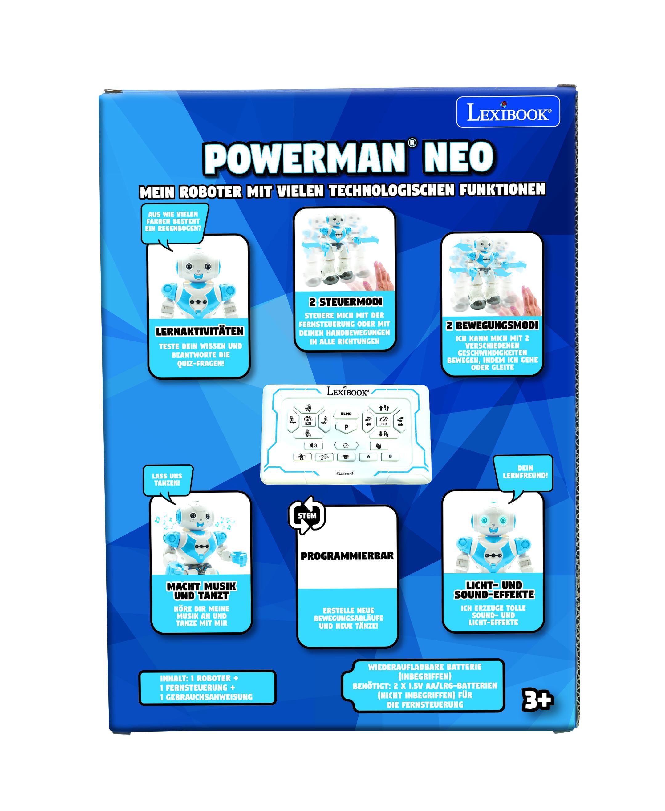 Lexibook, Powerman Neo, My Robot Full of Technology, Remote Control and Gesture Control, Educational Activities in English, Programmable, Music and Dance, Sound and Light Effects