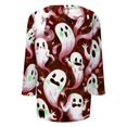 thumbnail image 6 of Crew Neck Halloween Shirts for Women 3/4 Length Sleeve Fall Tunic Tops Funny Bat,Ghost,Pumpkin Graphic Loose Casual Basic Blouse, 6 of 6