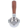 thumbnail image 3 of 54mm Coffee Portafilter Aluminum Alloy 2 Ears Bottomless Portafilter Handle with Single Layer Filter Screen E Circular Red Wood, 3 of 12