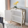 thumbnail image 5 of Leick Home Claudette Mixed Metal and Wood Entryway Cabinet, White/Gold, 5 of 13