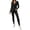Black, variant on Lyrehush Womens Casual Matching Sets Fitted Leggings Ribbed Knit Stretchy V Neck Tunics Activewear 2 Piece Lounge Set