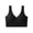 Black, variant on Women's Wide Strap Front Snap Comfortable Bra, Stretchy Wireless Daily Wear Bralette Red One Size
