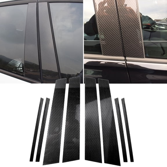 Xotic Tech Carbon Fiber Print Window Pillar Posts Pre-Cut Strip Trim Decal Stickers 8pcs For Toyota RAV4 2015 2016 2017 2018 2019