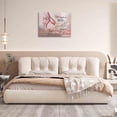 thumbnail image 5 of HFDF Flower Canvas Wall Art Abstract Grey Cream Brown Wildflowers Canvas Pictures Landscape Artwork Canvas Prints for Home Living Room Bedroom Kitchen Office Wall Decor 24x16inch Framed, 5 of 6