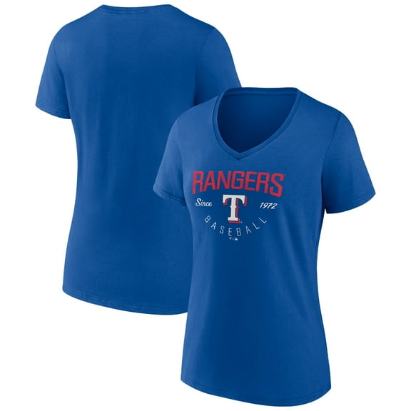 Women's Royal Texas Rangers Live For It Team V-Neck T-Shirt