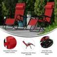 thumbnail image 4 of BizChair Adjustable Folding Mesh Zero Gravity Reclining Lounge Chair with Pillow and Cup Holder Tray in Red, 4 of 15