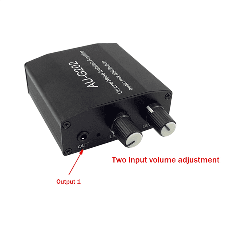 AUG202 Audio Mixer Distributor DC5-18V Ground Noise Lsolatioh Amplifier Dual Channel 2 in 2 Out Amplifier,1 * Mixer,Black