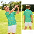 thumbnail image 3 of Aideaone Boys Performance Polo Shirts Short Sleeve Banana Graphic Print Casual Shirts Size 5-14, 3 of 7