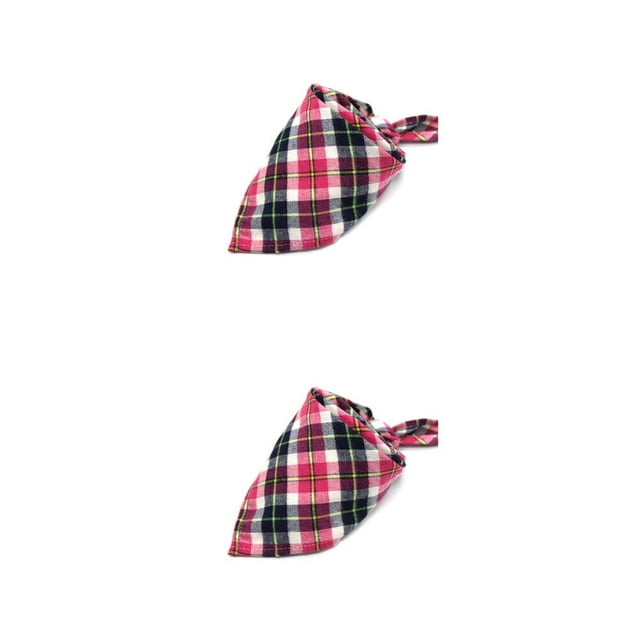 Methold Perro Bandanas Saliva Toalla Triángulo Bufandas ajustables Tema escocés Pajarita Reversible Impresión Mascotas Suministros Tipo 10 tipo 10 2piezas