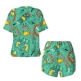 thumbnail image 5 of Naloa Funny Animals in Jungle Women's Short-Sleeved Pajama Set, Loungewear, Summer pajamas, Breathable Cozy - Small, 5 of 9