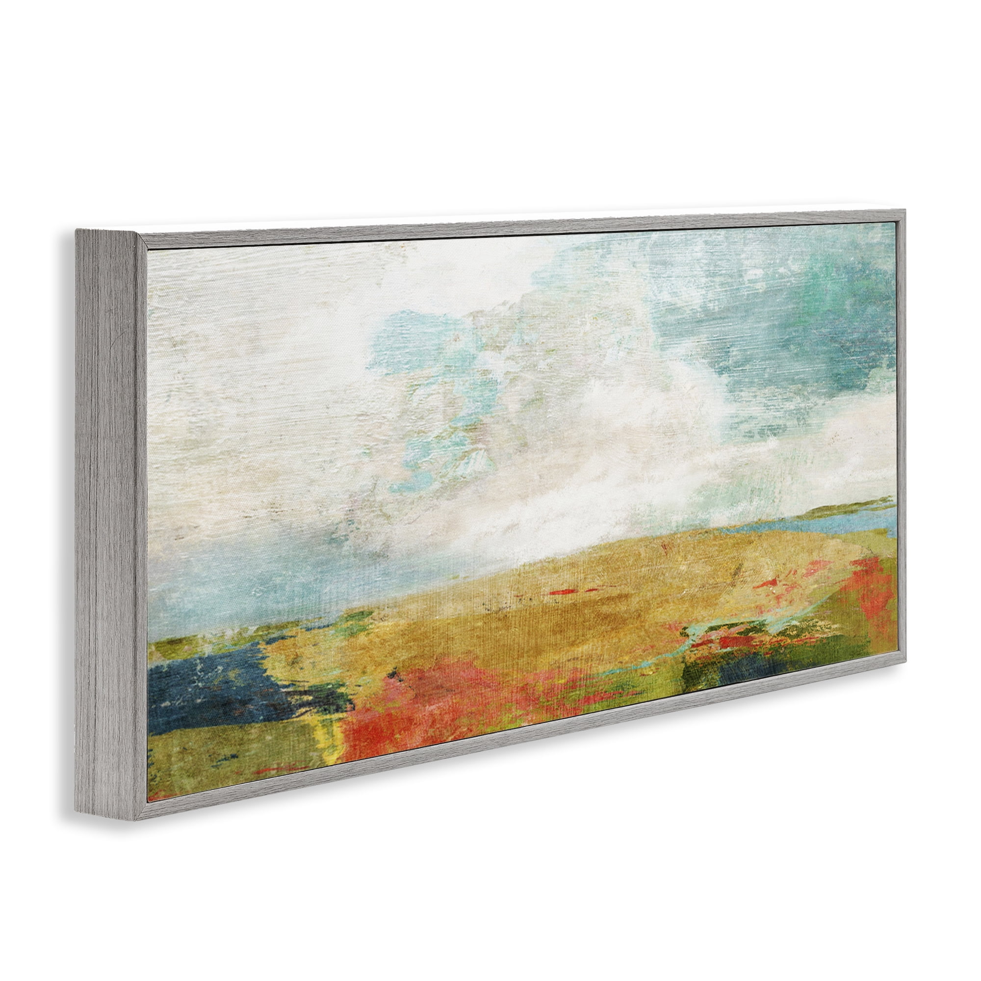 Stupell Industries Rural Country Hills Impression Abstract Painting Gray Framed Art Print Wall Art, 24 x 10