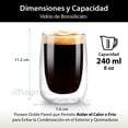 thumbnail image 3 of MAGMALIFE Vasos de Cristal de Doble Pared de 240 ml (8.11 Onzas). Vidrio De Doble Fondo, Set de 4 pzas, Ideales Para Capuchino, Té Helado, Vino o Jugo. Conservan la Temperatura de Bebidas Frías., 3 of 8