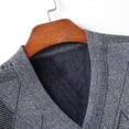 thumbnail image 6 of Mens Sweater Cardigan Fall Winter Button Up Wool Blend Jacket Soft V Neck Knitted Plaid Chunky Outerwear With Pockets, 6 of 8