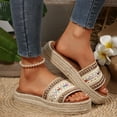 thumbnail image 6 of CHGBMOK Women Sandals Embellished Espadrille Slide Sandals Boho Style & Comfortable Sizes 36-42, 6 of 9