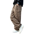 thumbnail image 5 of Samdudou Boys Baggy Cargo Pants Y2K Streetwear Skater Trousers Wide Leg Utility Bottoms with Drawstring Waist and Multiple Pockets for Teens, 5 of 5