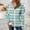 Blue, variant on Womens Hooded Full Color Horizontal Stripe Raglan Zip Basic Sweat Jacket, Elastic Cuff Dual Hand Pockets Straight Silhouette Green XXL
