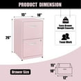 thumbnail image 4 of Polup 18"D 2 Drawer Office Vertical File Cabinet in Pink, Metal Filing Cabinets with Lock and Key, 4 of 11