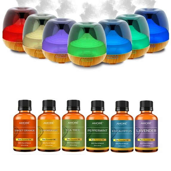 Premium Ultrasonic Aromatherapy Cool Mist Humidifier Diffuser With Essential Oil Gift Set