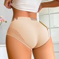 thumbnail image 4 of Ladies High Waisted Underwear Seamless Butt Lifting No Roll Down Breathable Hollow Out Daily Panties Complexion M, 4 of 7