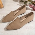thumbnail image 6 of Shrysg Women's Pointed Toe Mesh Flats Casual Breathable Knit Ballet Flats Breathable Lightweight Dressy Slip On Shoes for Work Office Khaki, 6 of 9