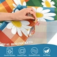 thumbnail image 5 of Yayeee Kitchen Curtains Tier Set of 2 Light Filtering 57"x24" Over Sink Window Panels, Green Checkered Daisy, 5 of 7