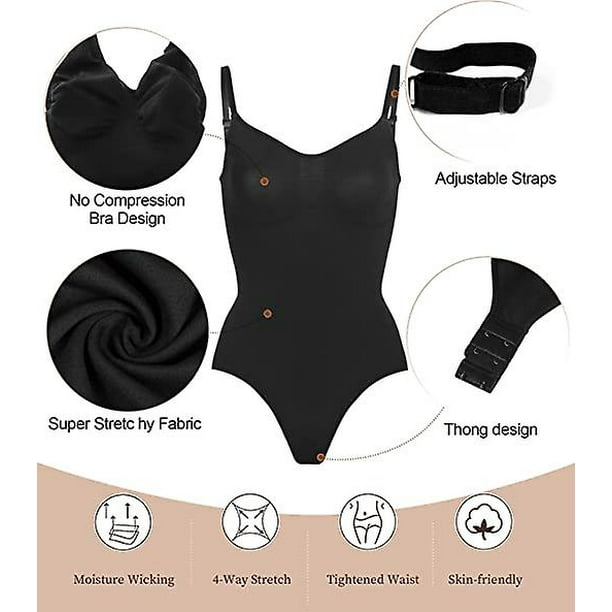  Tummy Control Thong Shapewear Bodysuit for Women Seamless  Shaping Panties Butt Lifter Invisible Body Shaper Tank Top (Color : Black,  Size : Large) : Clothing, Shoes & Jewelry