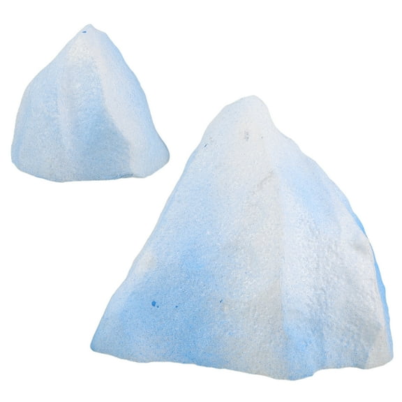 KALLORY 2-Pack Artificial Iceberg Models for Party Decor, Photo Props, Aquarium Scenery, Small Foam Rock Display Set